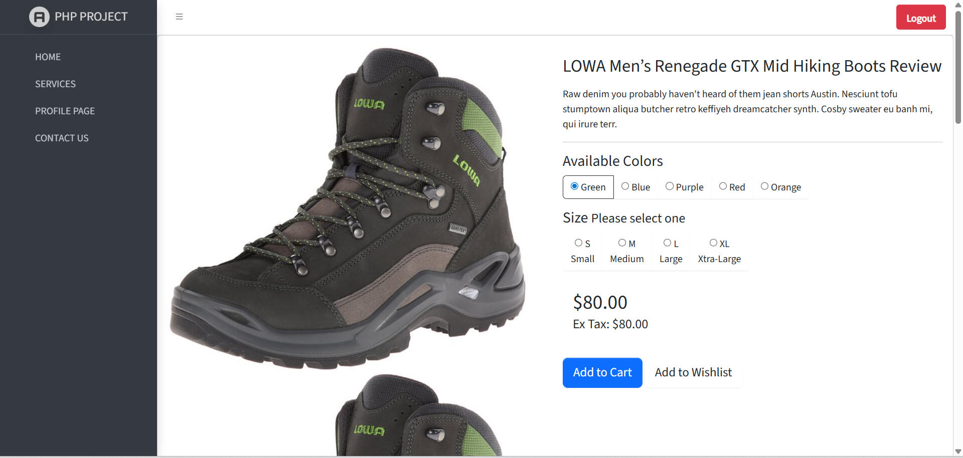 Product Page